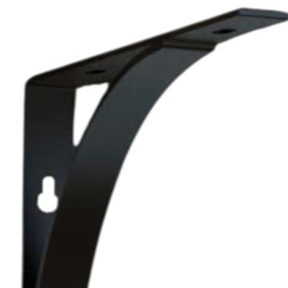 Juego de dos soportes de estante de pared de metal curvo negro de 8"