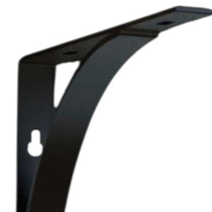 Juego de dos soportes de estante de pared de metal curvo negro de 8"