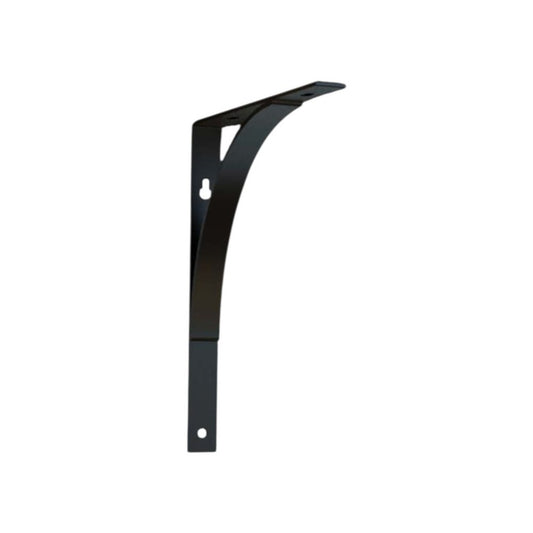 Juego de dos soportes de estante de pared de metal curvo negro de 8"