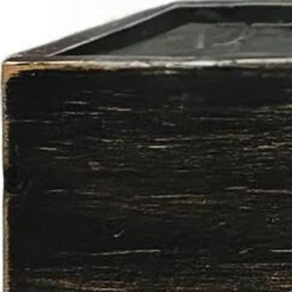 10" Black Distressed Wood Wall Mounted Floating Shelf With LED