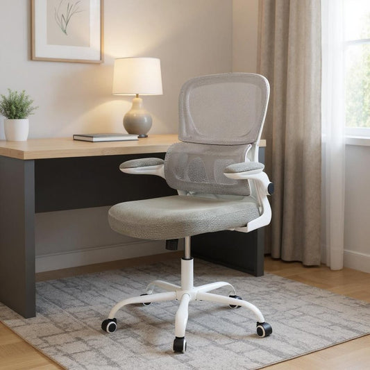 Gray Adjustable Height Swivel Rolling Gaming Chair
