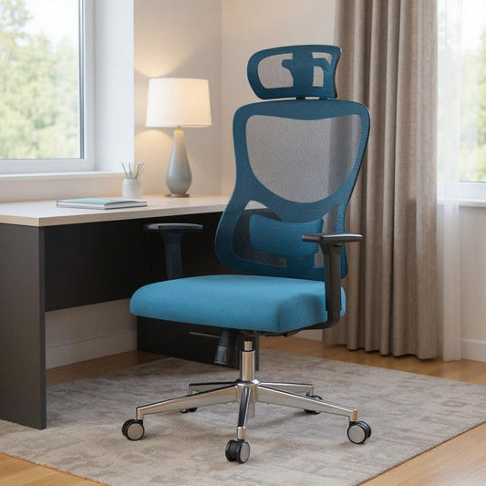 Black and Silver Adjustable Height Swivel Rolling Office Chair