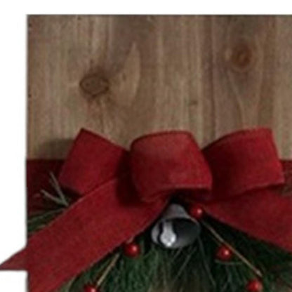 60" Brown Solid Wood Joy Christmas LED Lights Porch Sign