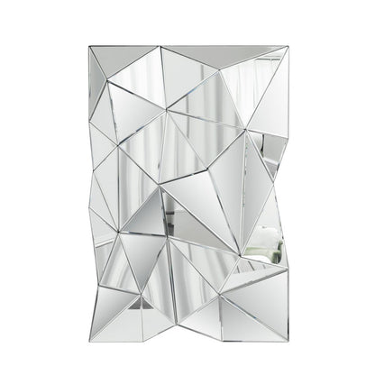 40" Abstract Geometric Faceted Frameless Accent Mirror