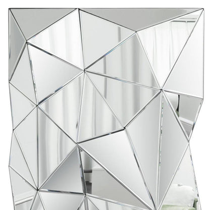 40" Abstract Geometric Faceted Frameless Accent Mirror