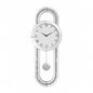15" Silver Faux Crystal And Mirrored Glass Silent Analog Oval Wall Clock
