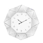 26" Silver Mirrored Glass Silent Analog Geometric Wall Clock