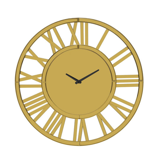 43" Gold Mirrored Acrylic Silent Analog Circle Wall Clock