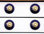 Set of Six Cobalt And Gold Ceramic Drawer Pull Knobs