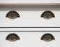 Set of Six Distressed Bronze Metal Cup Drawer Pull Knobs