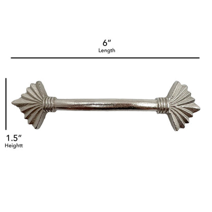 Set of Six Silver Metal Drawer Pull Knobs