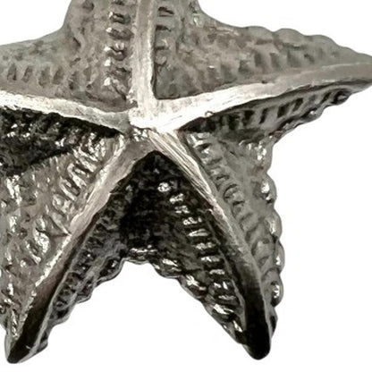 Set of Six Silver Iron Starfish Drawer Pull Knobs