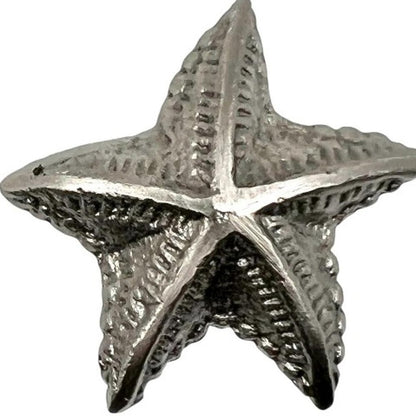 Set of Six Silver Iron Starfish Drawer Pull Knobs