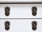 Set of Six Antiqued Bronze Metal Pineapple Drawer Pull Knobs