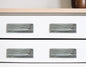 Set of Six Gray Stone Rectangular Drawer Pull Knobs