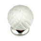 Set of Six White Frosted Glass Faceted Globe Drawer Pull Knobs