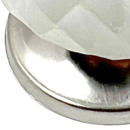 Set of Six White Frosted Glass Faceted Globe Drawer Pull Knobs