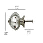 Set of Six Silver Faceted Mercury Glass Drawer Pull Knobs