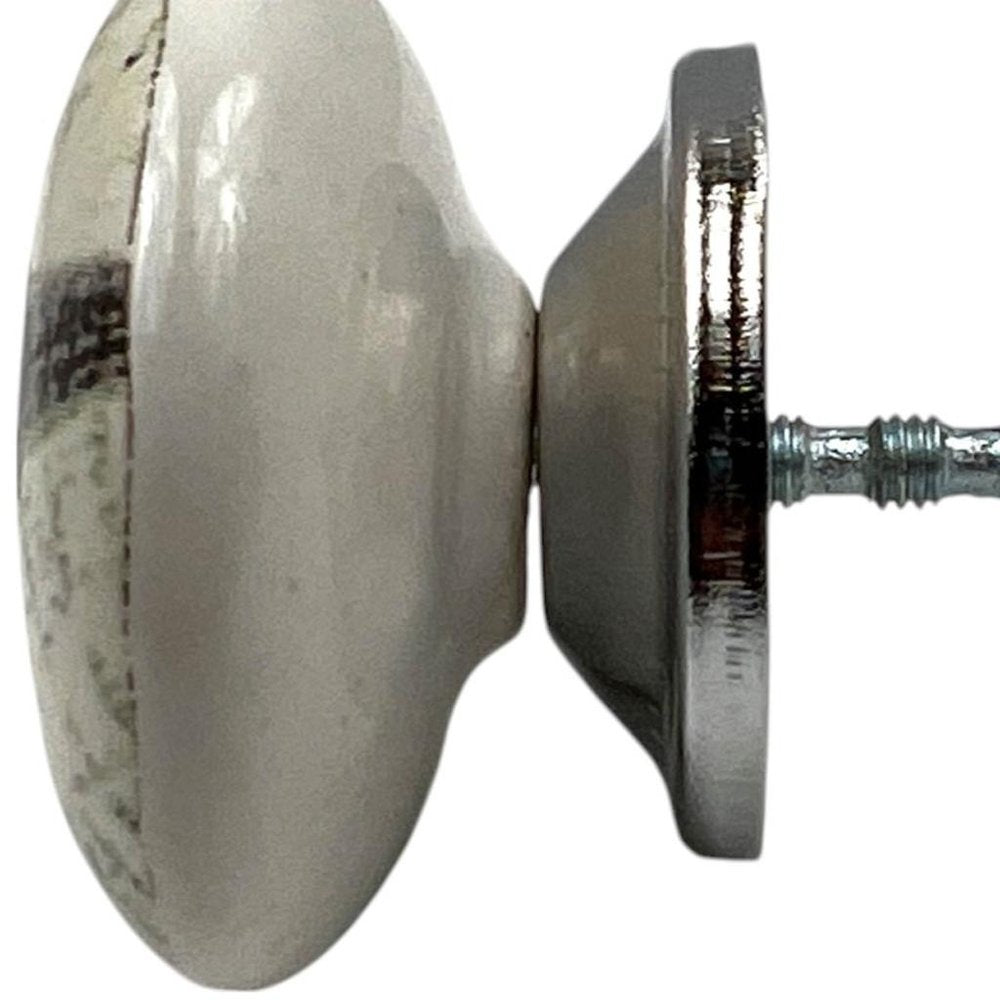 Set of Six Black And White Eiffel Tower Poetic Script Ceramic Drawer Pull Knobs
