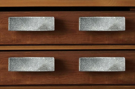 Set of Six Gray Stone Drawer Pull Knobs
