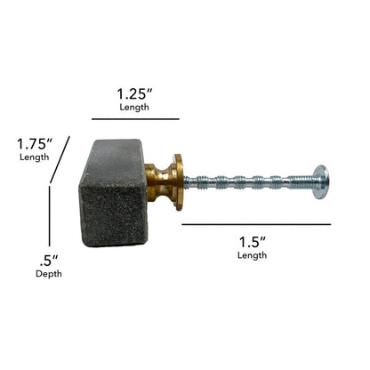 Set of Six Gray Stone Drawer Pull Knobs