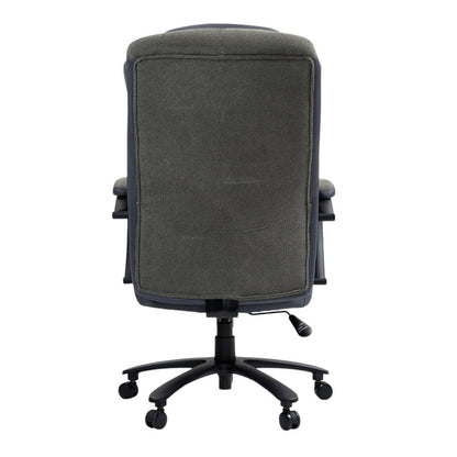 Set of Two Gray and Black Adjustable Height Swivel Rolling Executive Office Chairs