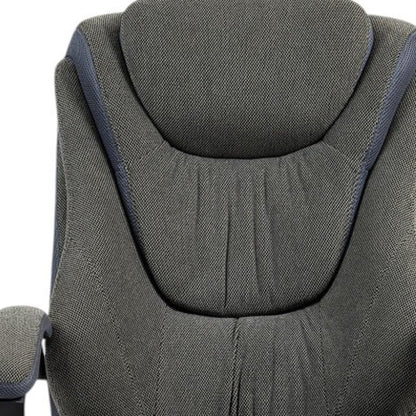 Set of Two Gray and Black Adjustable Height Swivel Rolling Executive Office Chairs