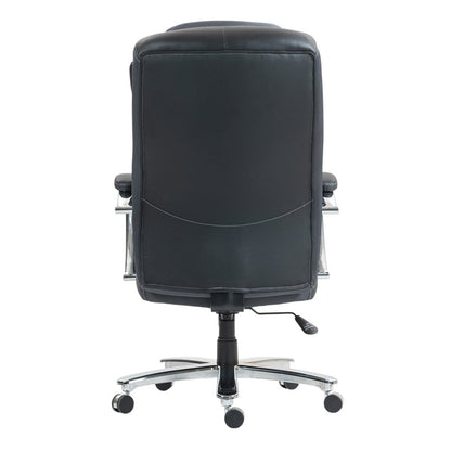 Set of Two Black and Silver Adjustable Height Swivel Rolling Executive Office Chair