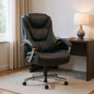 Set of Two Black and Silver Adjustable Height Swivel Rolling Executive Office Chair