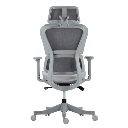 Set of Two Gray Adjustable Height Swivel Rolling Office Chair