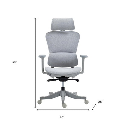 Set of Two Gray Adjustable Height Swivel Rolling Office Chair