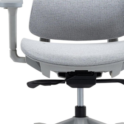 Set of Two Gray Adjustable Height Swivel Rolling Office Chair