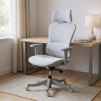 Set of Two Gray Adjustable Height Swivel Rolling Office Chair