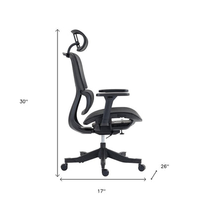 Set of Two Black Adjustable Height Swivel Rolling Office Chair