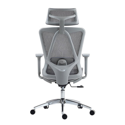 Gray and Silver Adjustable Height Swivel Rolling Office Chair