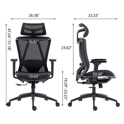Black Adjustable Height Swivel Rolling Office Chair