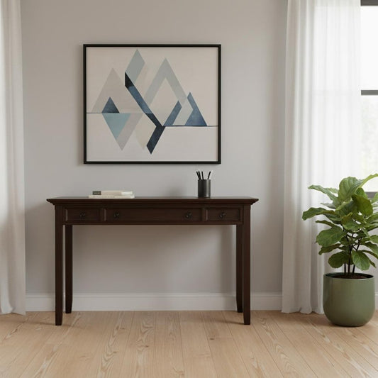 54" Brown Solid Wood Computer Desk