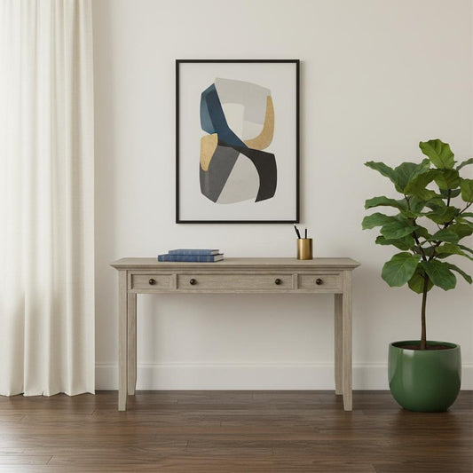 54" Gray Solid Wood Computer Desk