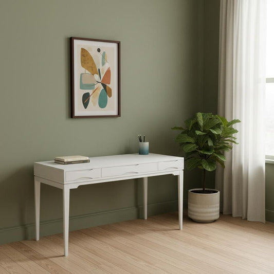 60" White Wood Computer Desk