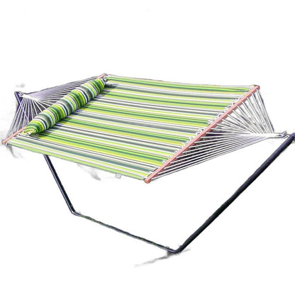 Green And Yellow Striped Double Hammock