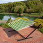 Green And Yellow Striped Double Hammock