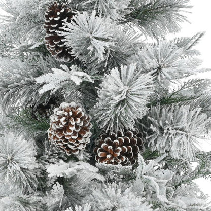 4' Pre Lit Extra Full Frosted Pine Christmas Tree With Decorations