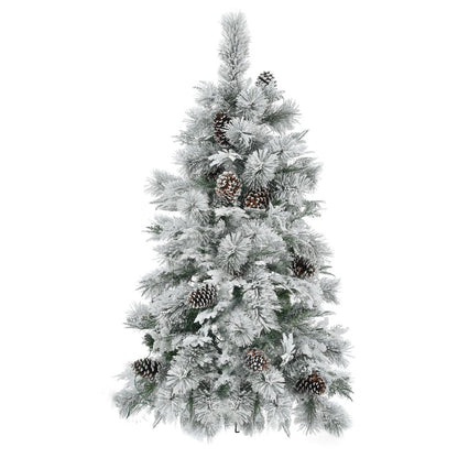4' Pre Lit Extra Full Frosted Pine Christmas Tree With Decorations