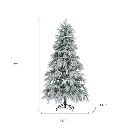 6' Pre Lit Extra Full Frosted Pine Christmas Tree