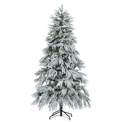6' Pre Lit Extra Full Frosted Pine Christmas Tree