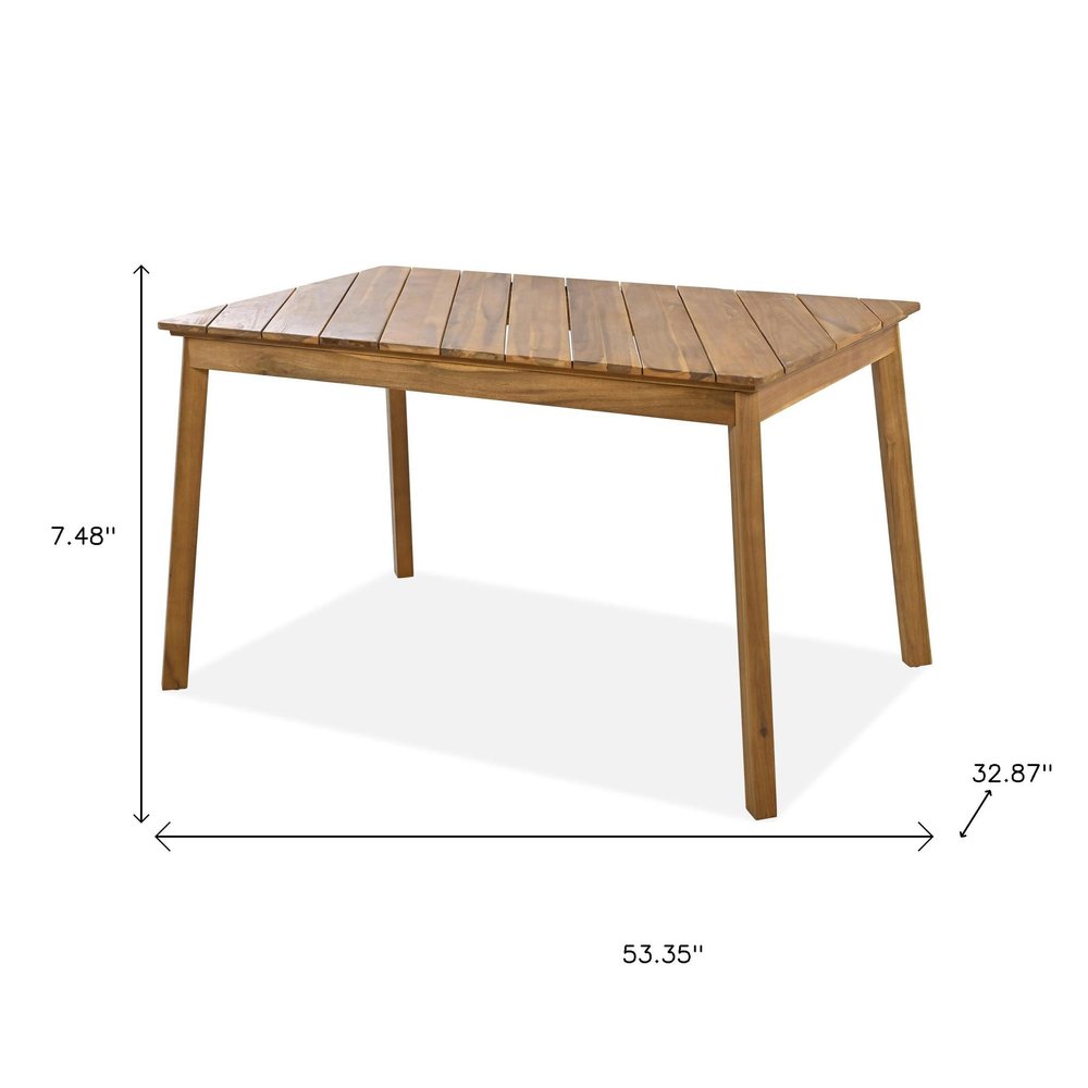 Three Piece Natural Solid Wood Outdoor Patio Set With Table