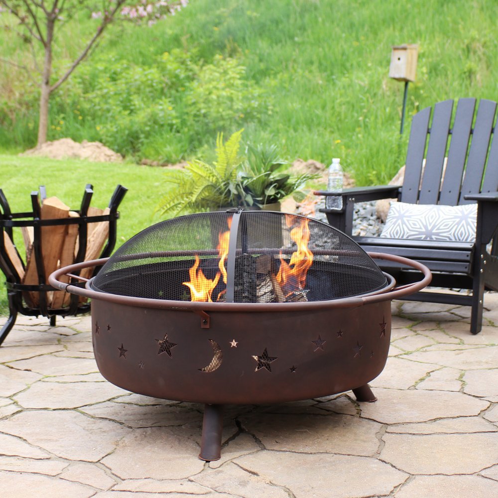 42" Bronze Steel Wood Burning Round Fire pit