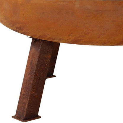 34" Rust Steel Wood Burning Round Fire pit