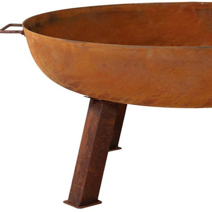 34" Rust Steel Wood Burning Round Fire pit