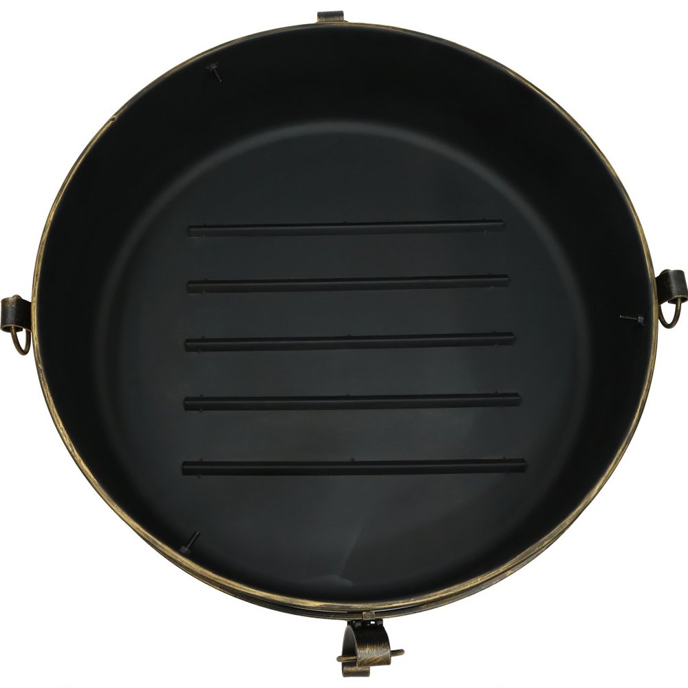 40" Black Steel Wood Burning Round Fire pit